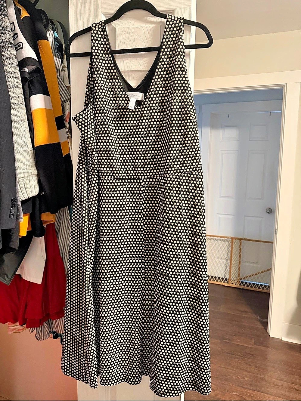 Addition Elle Floral Maxi Dress in Black & White Size 3x Like New